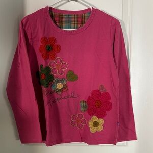 Women's Pink Floral Long Sleeve Shirt (Size M)